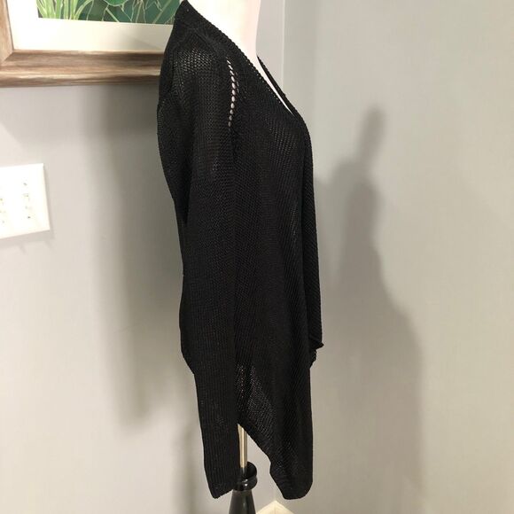 NWT Faith Connexion Paris Black Draped Cardigan Open Knit Size Large - Picture 3 of 10